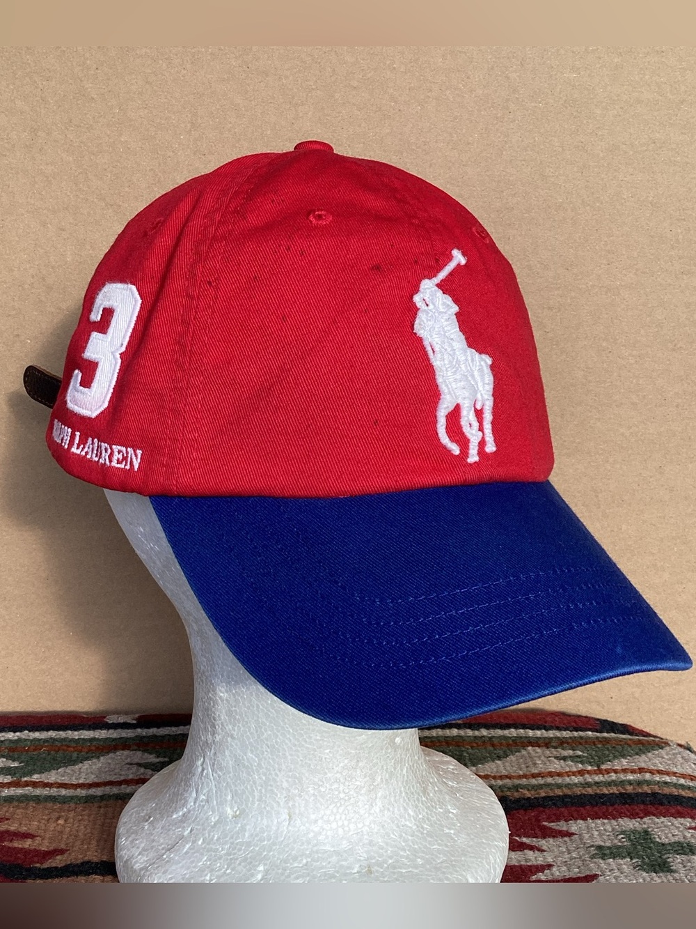 Polo Ralph Lauren big pony cap #3 blue rim SQL 3 RL2000 red heritage royal hat